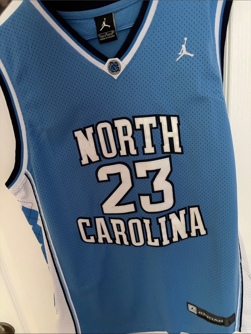 Jordan North Carolina Basketball Jersey in University Blue with White Trim